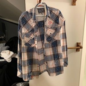 Affliction black premium 2x long sleeve snap button down